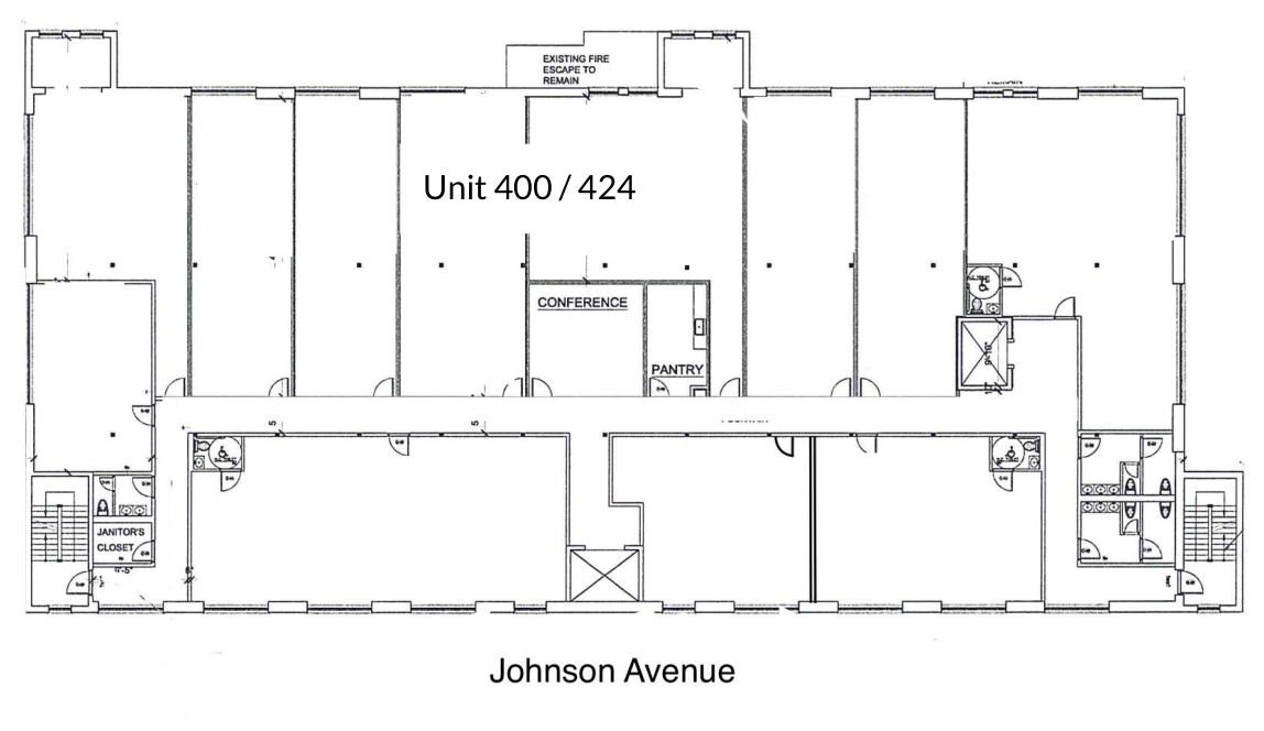 Fourth floor key plan showing the location of Units 420 and 424